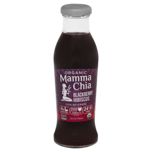 Mamma Chia Chia Beverage, Organic, Blackberry Hibiscus