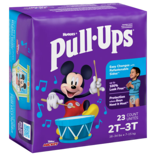HUGGIES PULL-UPS PLUS Training Pants Diapers for Boys Size 2T-3T