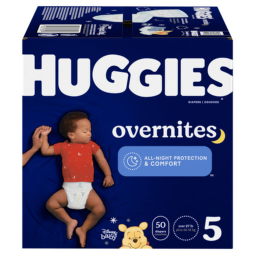 Huggies Diapers, Disney Baby, Overnites, 5 (Over 27 lb)