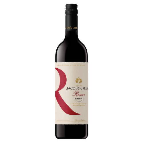 Jacob's Creek Shiraz, Reserve, Limestone Cost South Australia, 2018