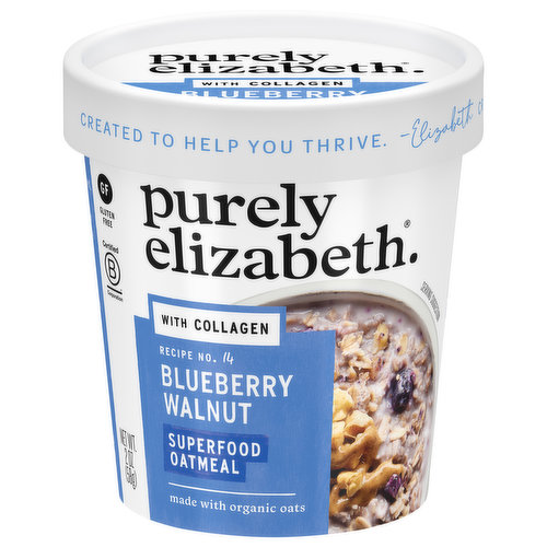 Purely Elizabeth Superfood Oatmeal, with Collagen, Blueberry Walnut
