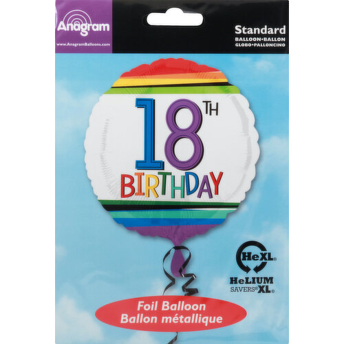 Anagram Foil Balloon, 18th Birthday, Standard