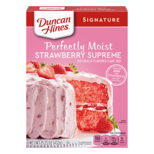 Duncan Hines Cake Mix, Strawberry Supreme, Perfectly Moist