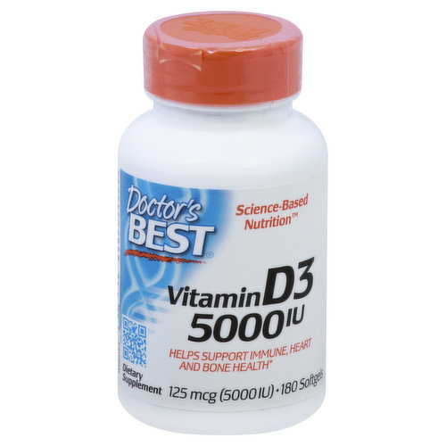 Doctors Best Vitamin D3, 5000 IU, Softgels