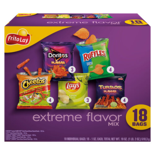 Frito Lay Extreme Flavor Mix, 18 Bags