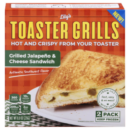 Lily's Toaster Grills Grilled Pepperoni & Cheese Sandwiches - Shop  Sandwiches at H-E-B