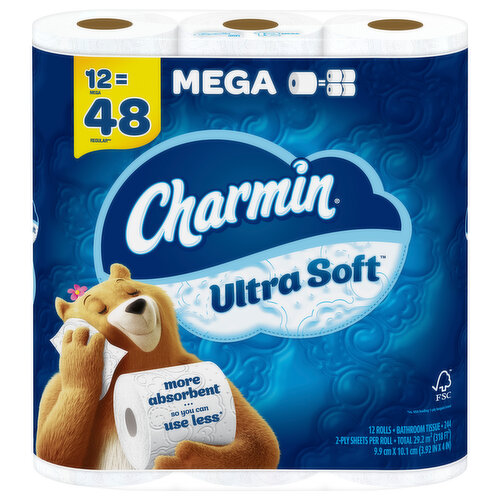 Charmin Bathroom Tissue, Mega, Unscented, 2-Ply
