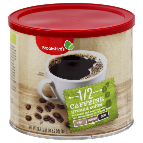 Brookshire's Coffee, Ground, Medium, 1/2 Caffeine