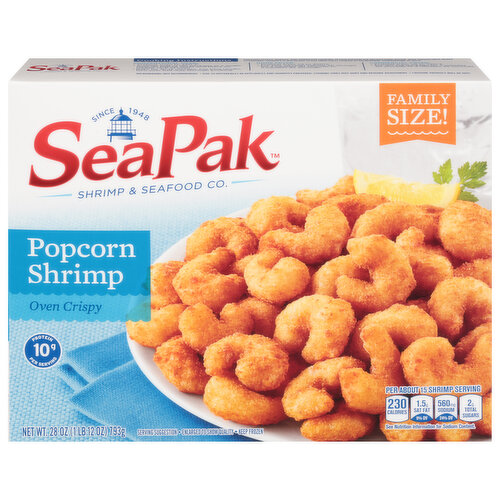 SeaPak Popcorn Shrimp, Oven Crispy, Family Size