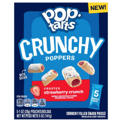 Pop-Tarts Crunchy Poppers, Strawberry Crunch, Frosted