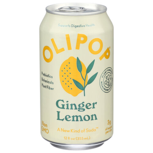 Olipop Sparkling Tonic, Ginger Lemon