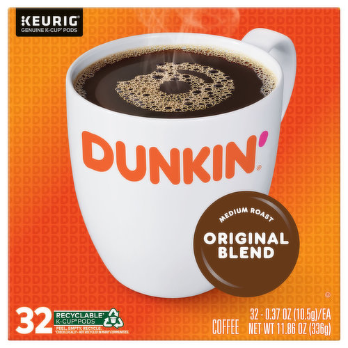Dunkin Coffee, Medium Roast, Original Blend, K-Cup Pods