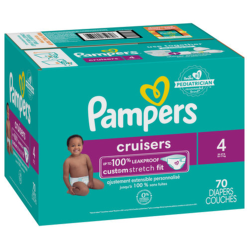 Pampers Diapers, 4 (22-37 lb) - Super 1 Foods