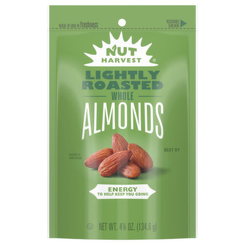 Nut Harvest Almonds, Lightly Roasted, Whole