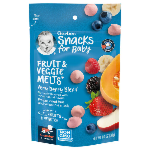 Gerber Fruit & Veggie Melts, Very Berry Blend, Toddler