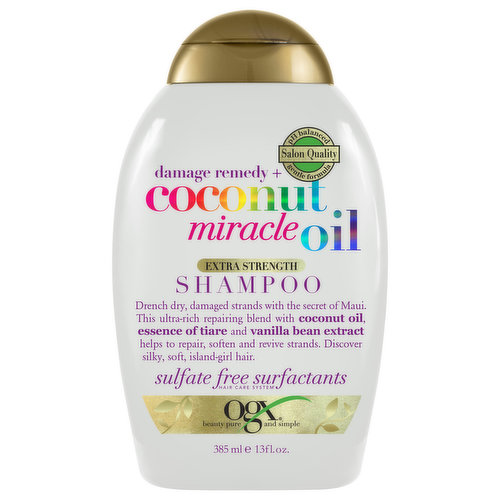 Ogx Shampoo, Extra Strength, Damage Remedy + Coconut Miracle Oil