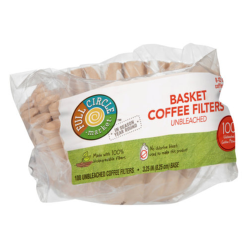 Full Circle Market Unbleached Basket Coffee Filters