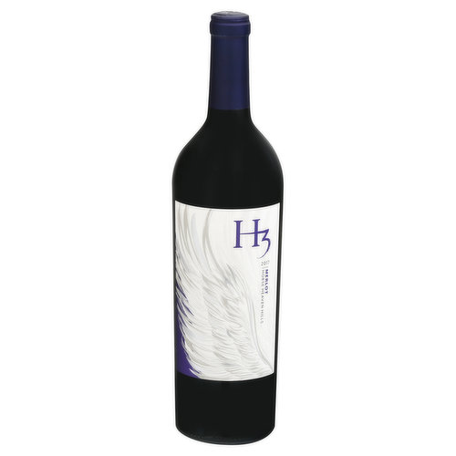 Average analysis per 5 oz - 130 calories, 3.9 g carb, 0.0 g protein, 0.0 g fat, <1 g sugar per oz glass. H3 inspired by the wild horses that used to roam the Horse Heaven Gills. Each wine is carefully cultivated to bring out the complex flavors of this rugged landscape. Opening with aromas of spice and blackberry, this Merlot showcases a perfect balance of earth, cocoa and ripe cherry flavors with a rich, velvety finish. Alc. 14.5% by vol. 29 Produced and bottled by H3, Paterson WA, USA.
