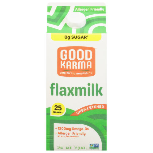 Good Karma Foods Flaxmilk, Unsweetened