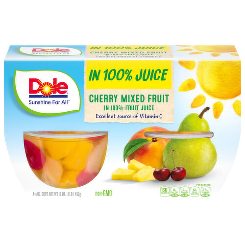 Dole Cherry Mixed Fruit, in 100% Fruit Juice