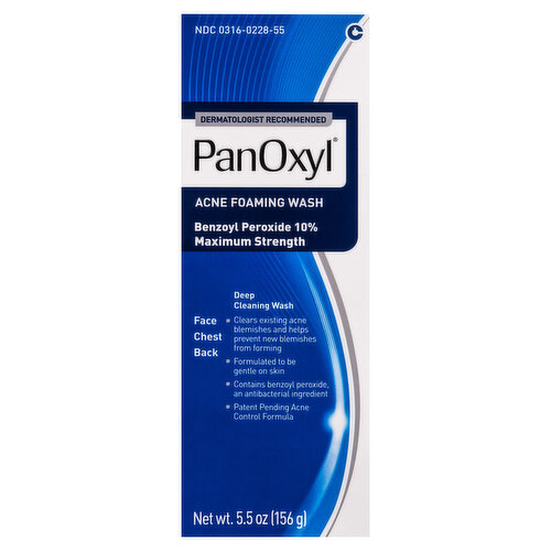 PanOxyl Acne Foaming Wash, Maximum Strength