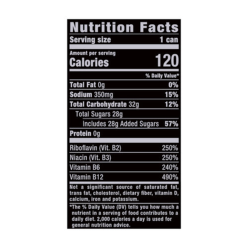 monster nutrition label