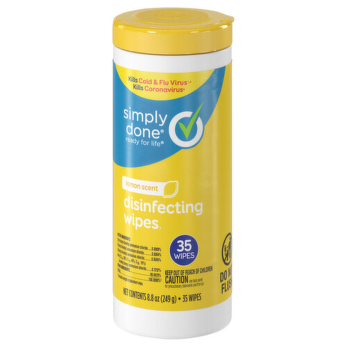 Simply Done Wipes, Disinfecting, Lemon Scent