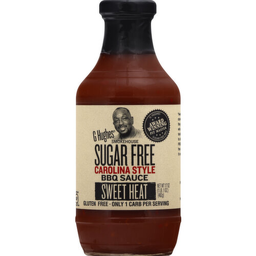 G Hughes BBQ Sauce, Sugar Free, Carolina Style