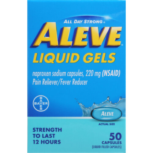 Aleve Pain Reliever/Fever Reducer, 220 mg, Liquid Gels, Capsules