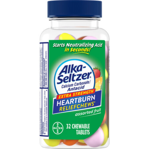 Alka-Seltzer Heartburn ReliefChews, Extra Strength, Chewable Tablets, Assorted Fruit
