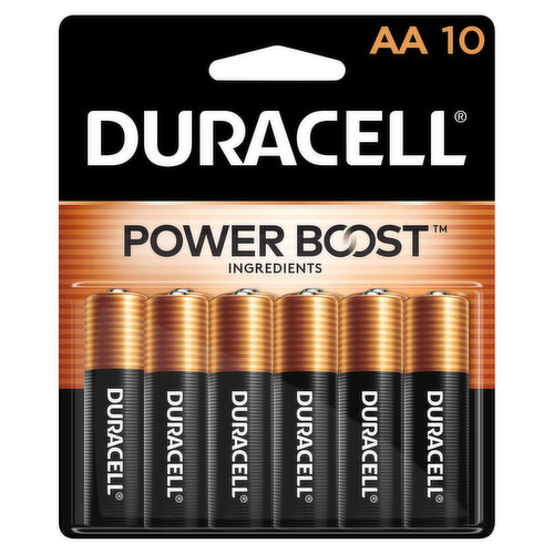 Duracell Batteries, Alkaline, AA, 1.5 V, 10 Pack