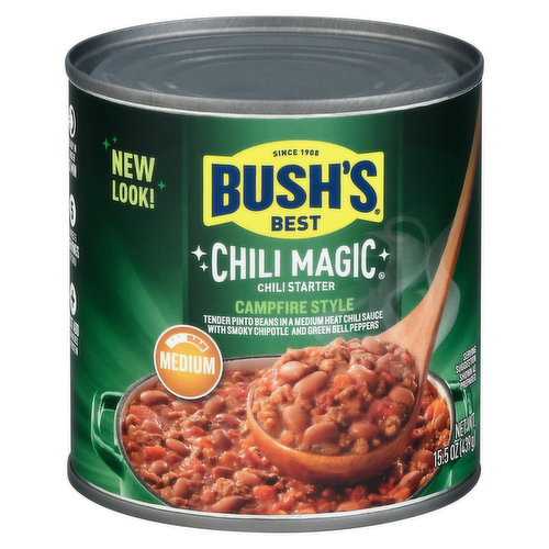 Bush's Chili Magic Hearty Heat Chili Starter, 15.5 oz, Can