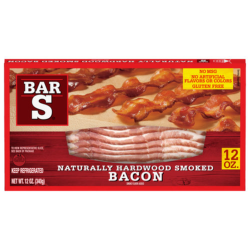 No artificial flavors or colors. Gluten free. To view representative slice, see back of package. Smoke flavor added. No MSG. U.S. Inspected and passed by Department of Agriculture. Bar-S.com. Facebook, Pinterest, Instagram BarSFoods / Bar-S.com. Customer Service: 1-800-699-4115.