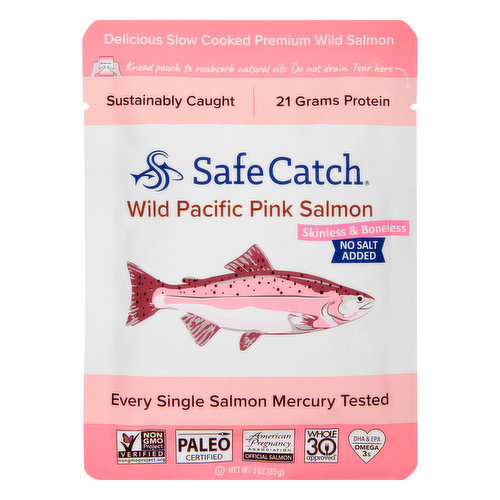 Save on Safe Catch Pink Salmon Wild Alaska Skinless & Boneless Pouch Order  Online Delivery