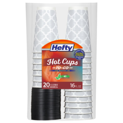 Hefty Hot Cups, To-Go, 16 Fluid Ounce