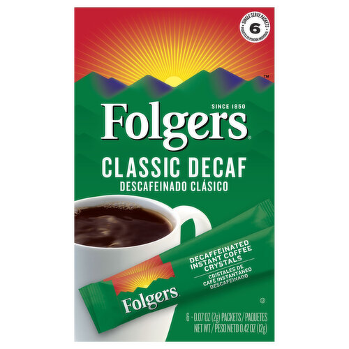 Folgers Coffee, Instant, Classic Decaf