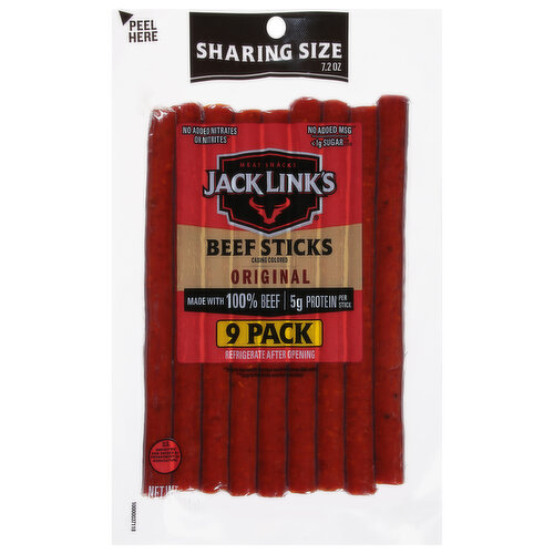 Jack Link's Beef Sticks, Original, Sharing Size, 9 Pack