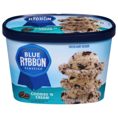 Blue Ribbon Classics Frozen Dairy Dessert, Cookies 'N Cream