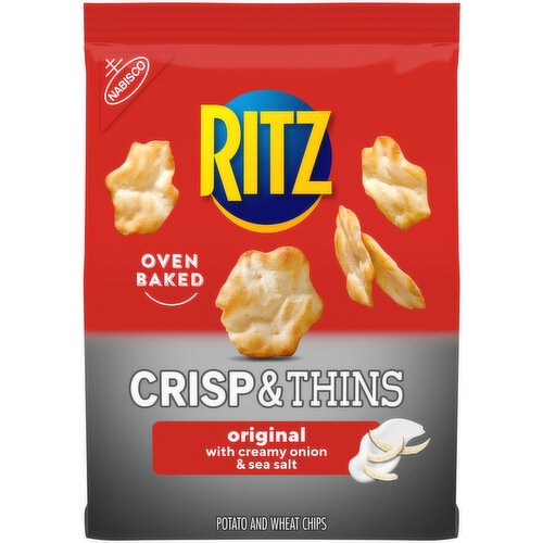 RITZ Crisp and Thins Original with Creamy Onion and Sea Salt Chips