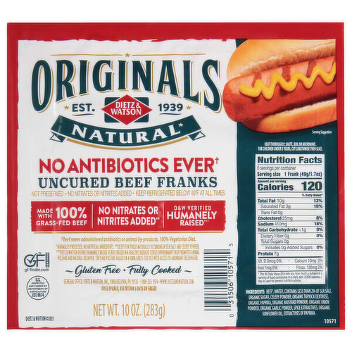 Dietz & Watson Natural Uncured Beef Franks