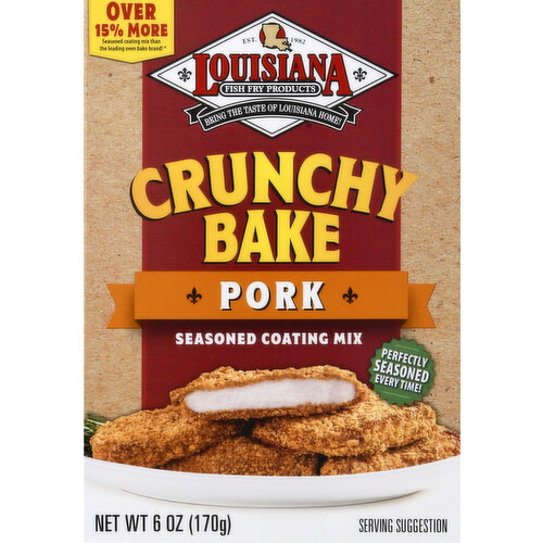 Louisiana Fish Fry Products Seasoned Coating Mix, Pork, Crunchy Bake