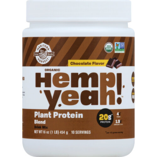 Hemp Yeah Drink Mix, Organic, Plant Protein Blend, Chocolate Flavor