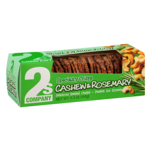 2s Company Specialty Crisps, Cashew & Rosemary