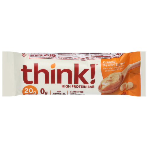 Think! High Protein Bar, Chocolate Dipped, Creamy Peanut Butter