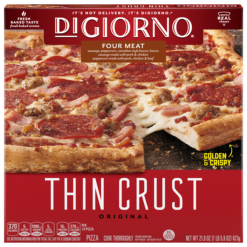 DiGiorno Pizza, Original, Thin Crust, Four Meat