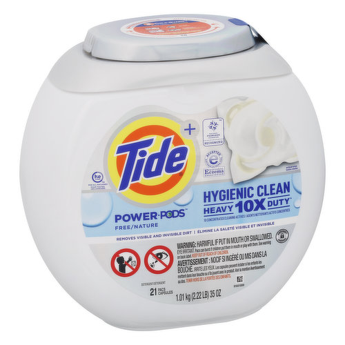 HE turbo for all machines. National psoriasis foundation recognized. Accepted National Eczema Association. naionaleczema.org. Heavy 10x duty. 10 concentrated cleaning actives. Removes visible and invisible dirt. Anti-theft. Antivol. Contains no phosphate. Child-Guard. www.tide.com. www.psoriasis.org/seal. Questions? 1-800-879-8433. Visit www.tide.com. www.psoriasis.org/seal.