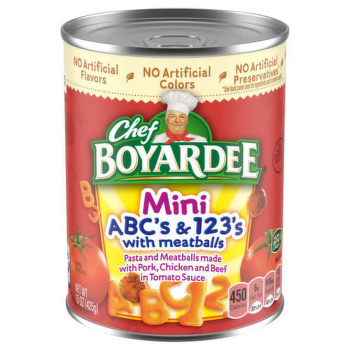 Chef Boyardee Mini ABC's and 123's with Meatballs - FRESH by