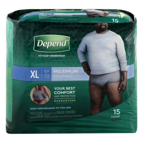 Depend Underwear, Maximum, Extra Large, for Men