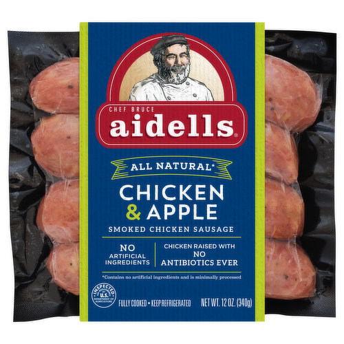 Aidells Chicken Sausage, Chicken & Apple, Smoked