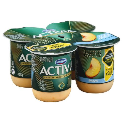 Activia Yogurt, Nonfat, Peach